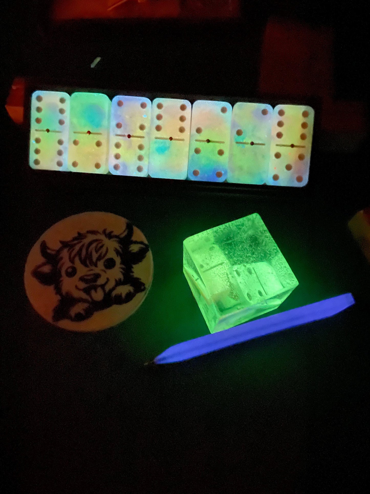 northern lights glow dominos/ double 6 , double 9 and double 12 are all available