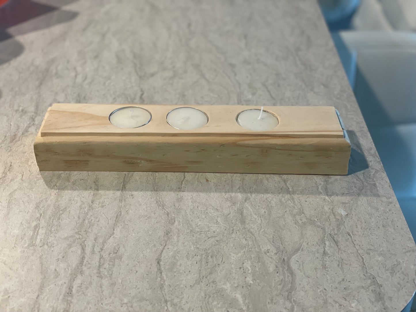 wooden candle holder