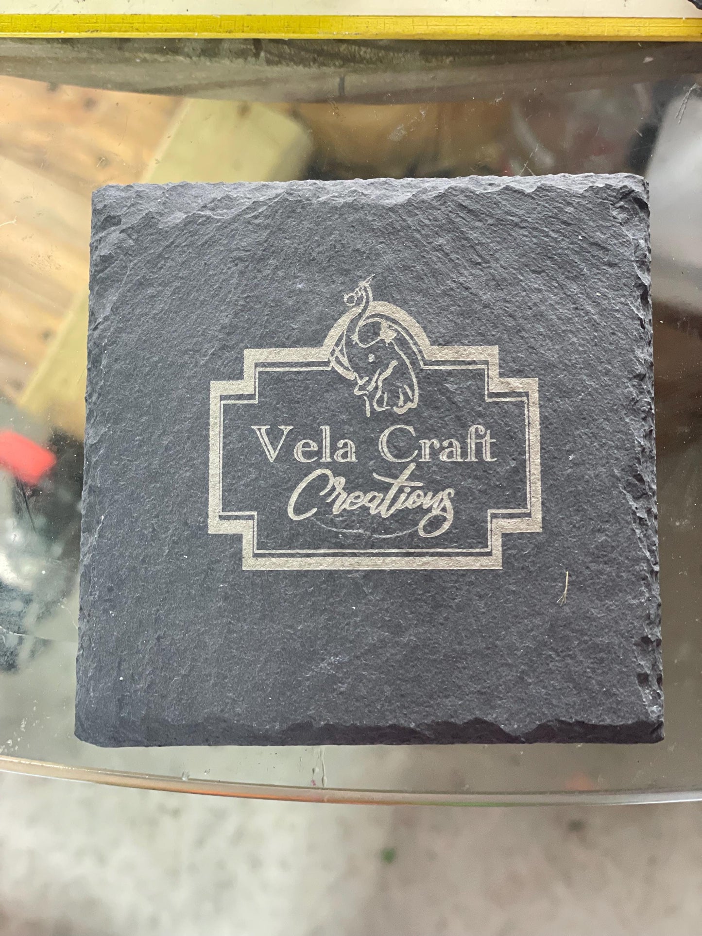 mommy moo slate /stone engraved coasters