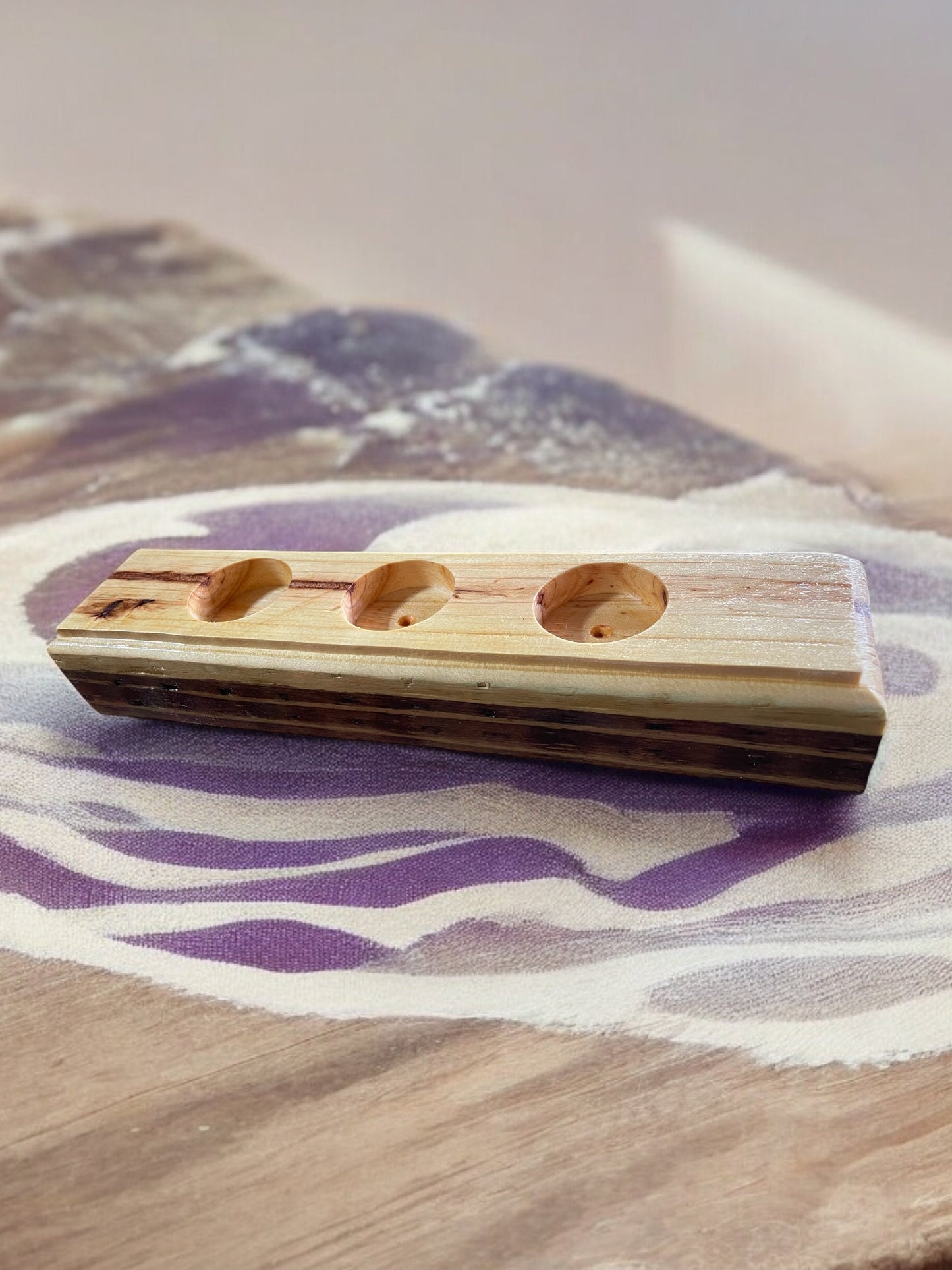 wooden candle holder