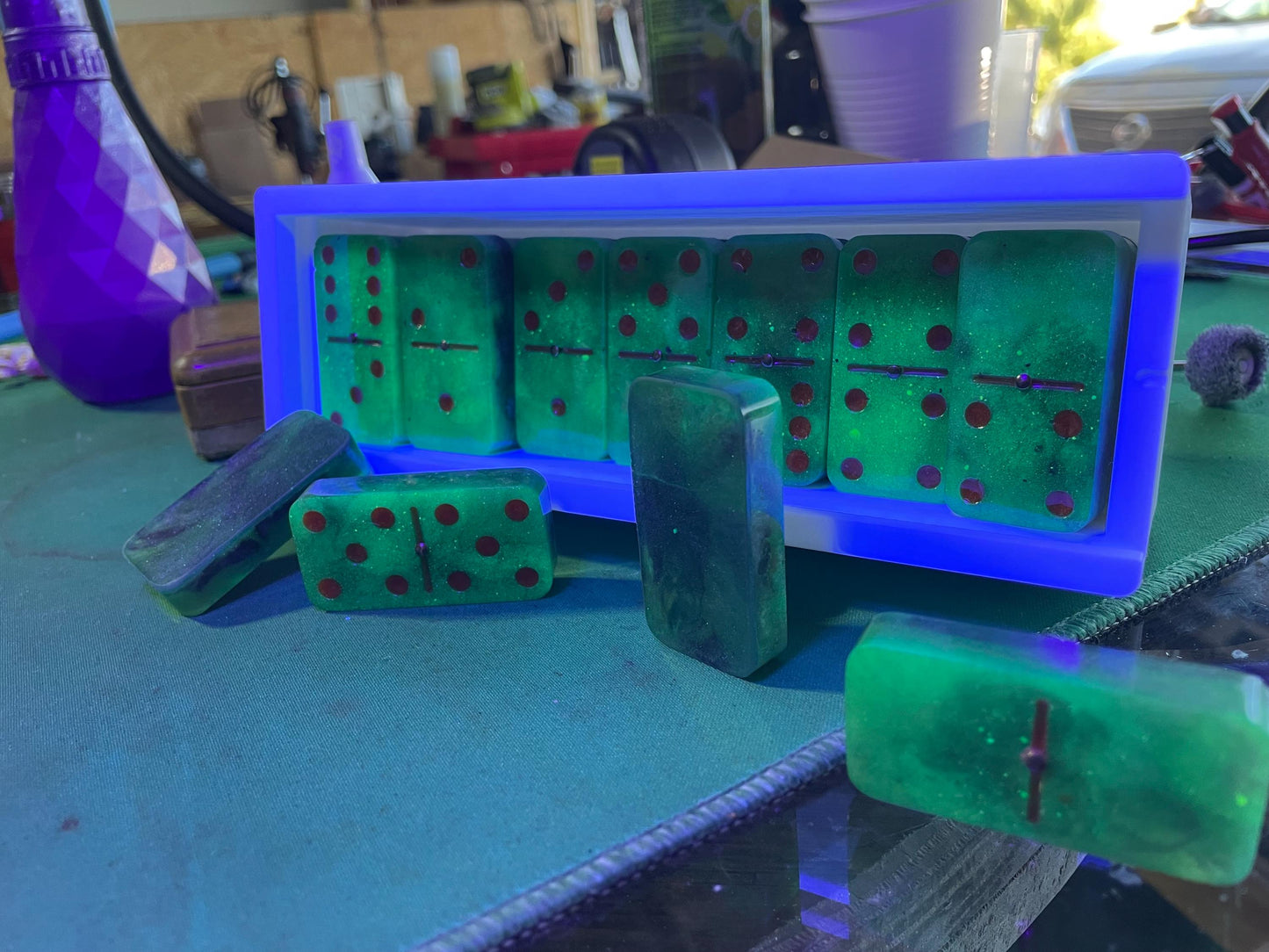 camo glow in the dark dominoes double 6,9 and 12 available