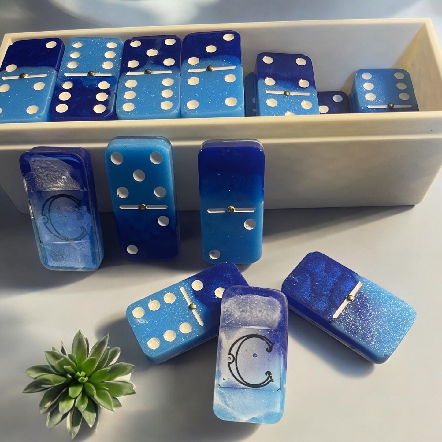 Ocean blue domino set