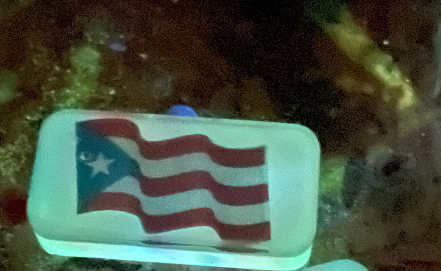 Northern Lights Glow Puerto Rico Flag domino set