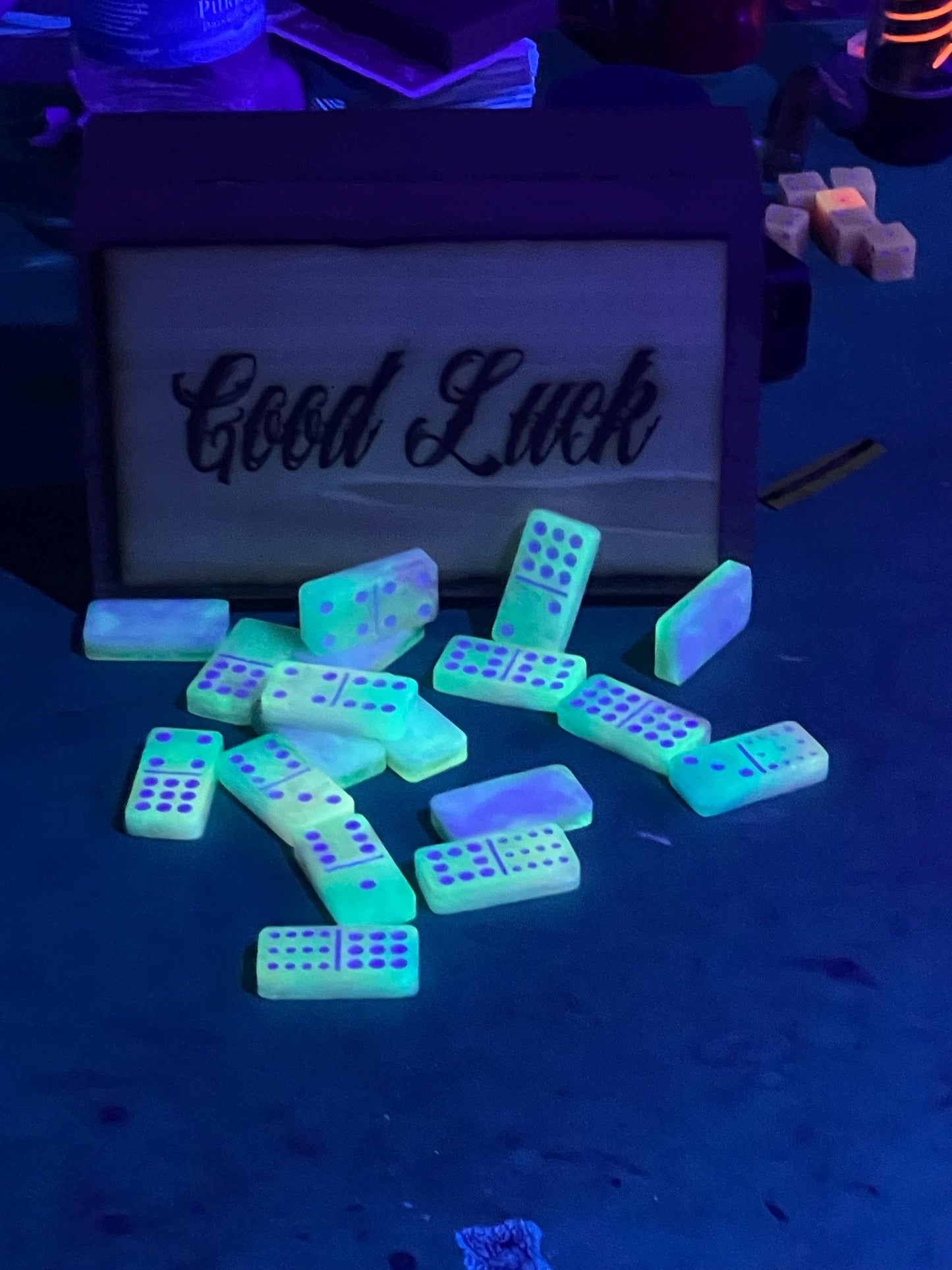 northern lights glow dominos/ double 6 , double 9 and double 12 are all available