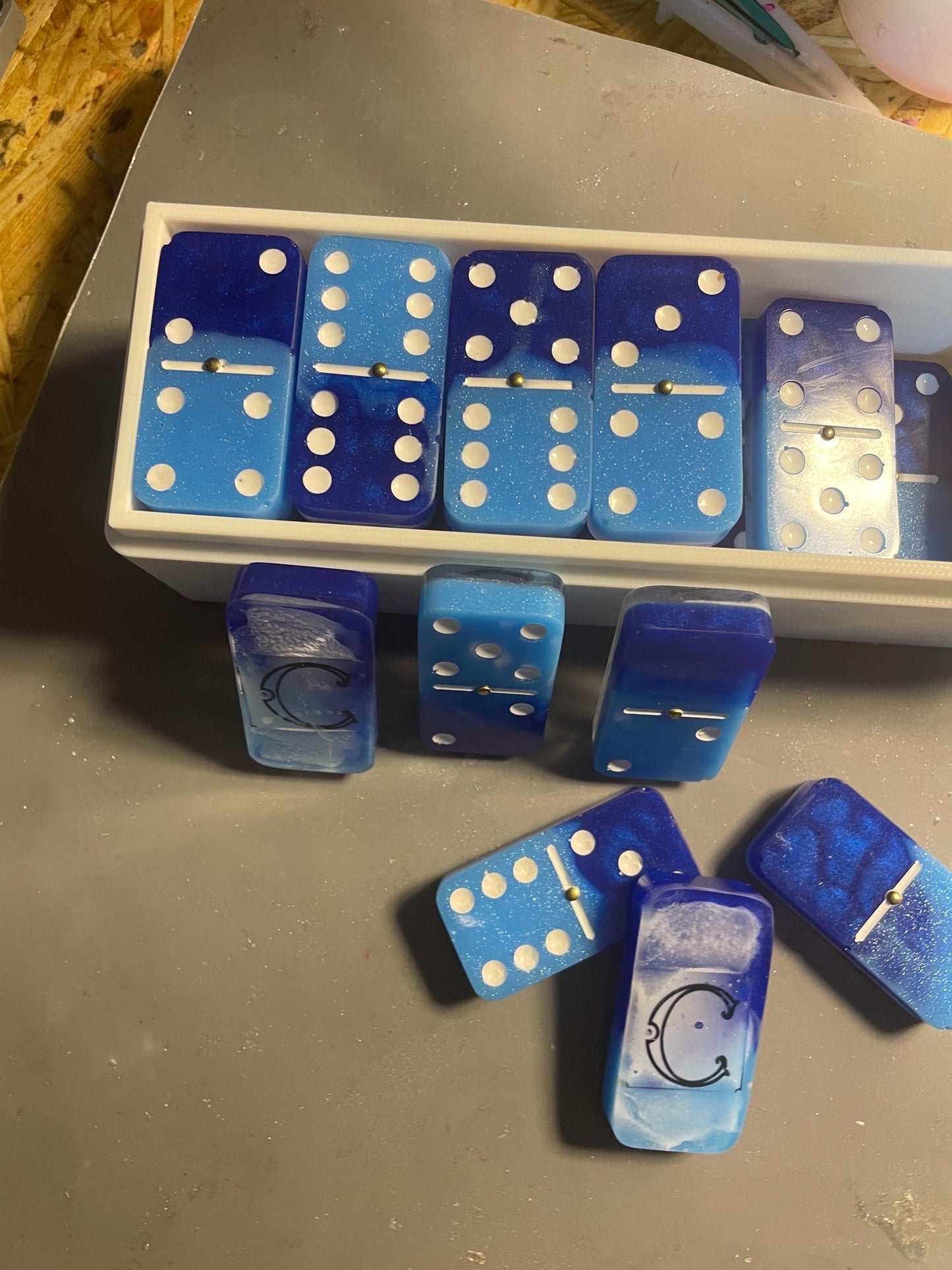 Ocean blue domino set
