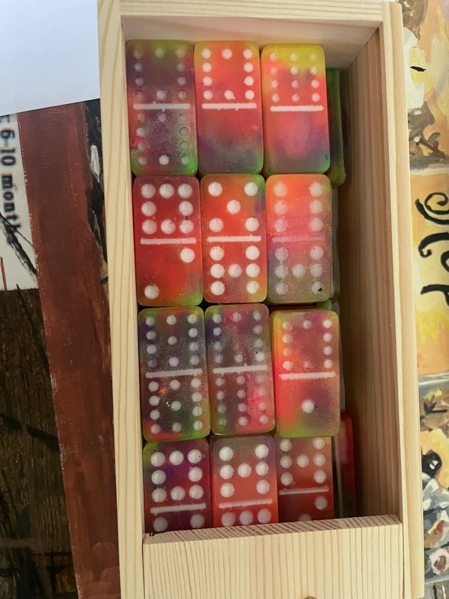 Custom northern lights domino set