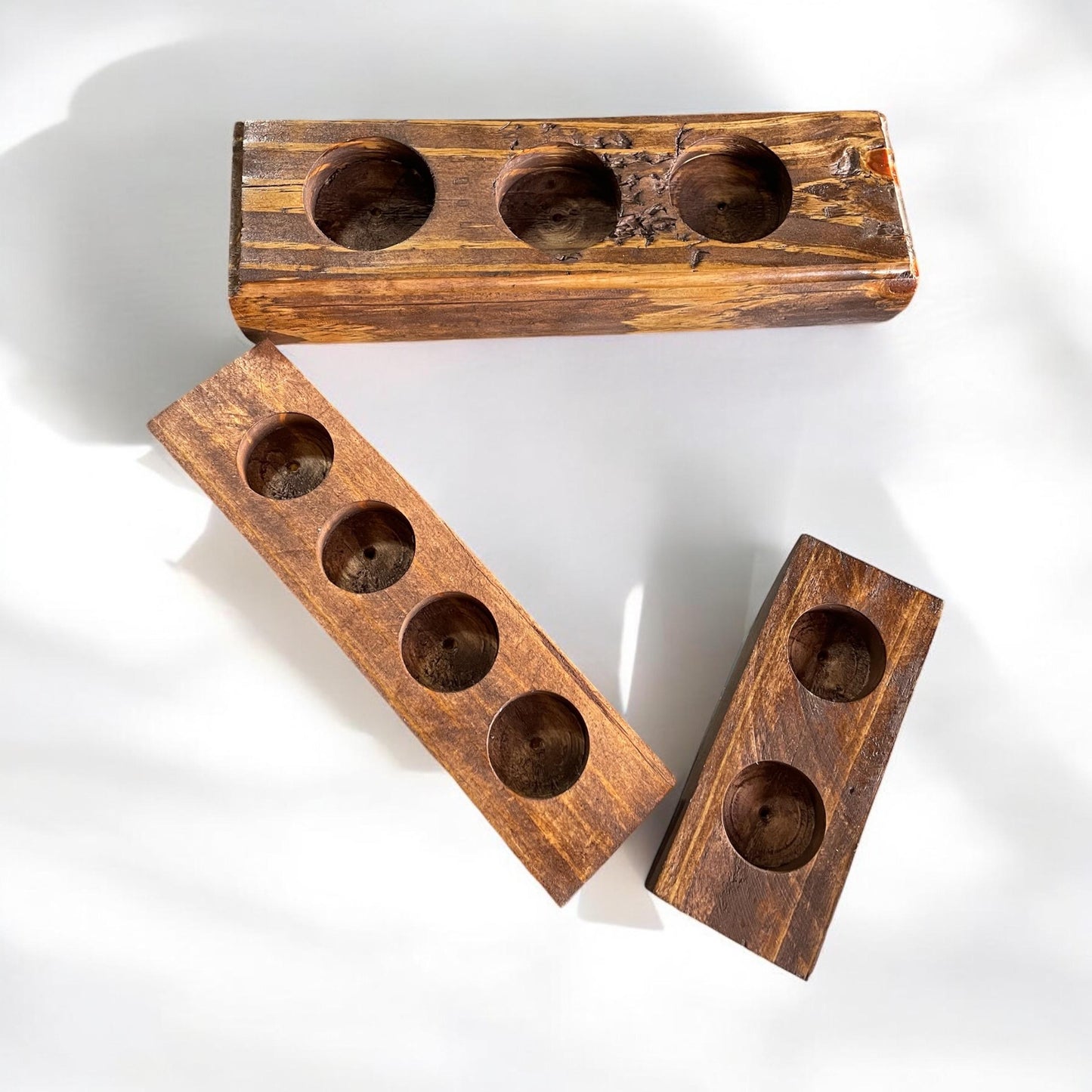 wooden candle holder