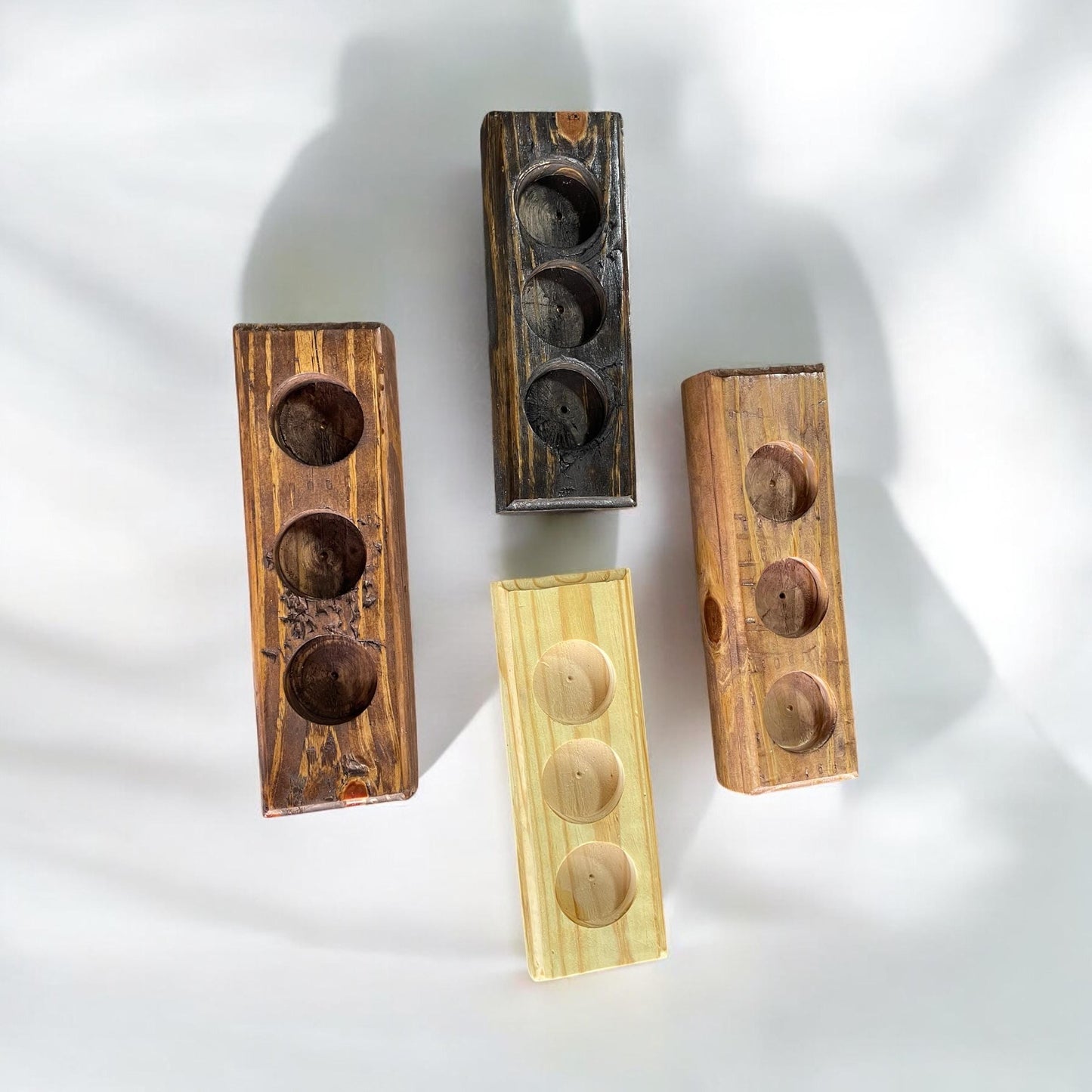 wooden candle holder