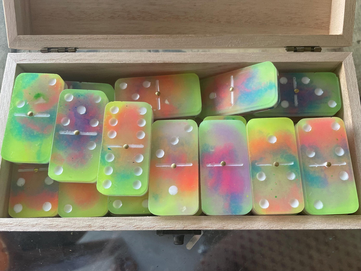 Northern Lights Glow Puerto Rico Flag domino set