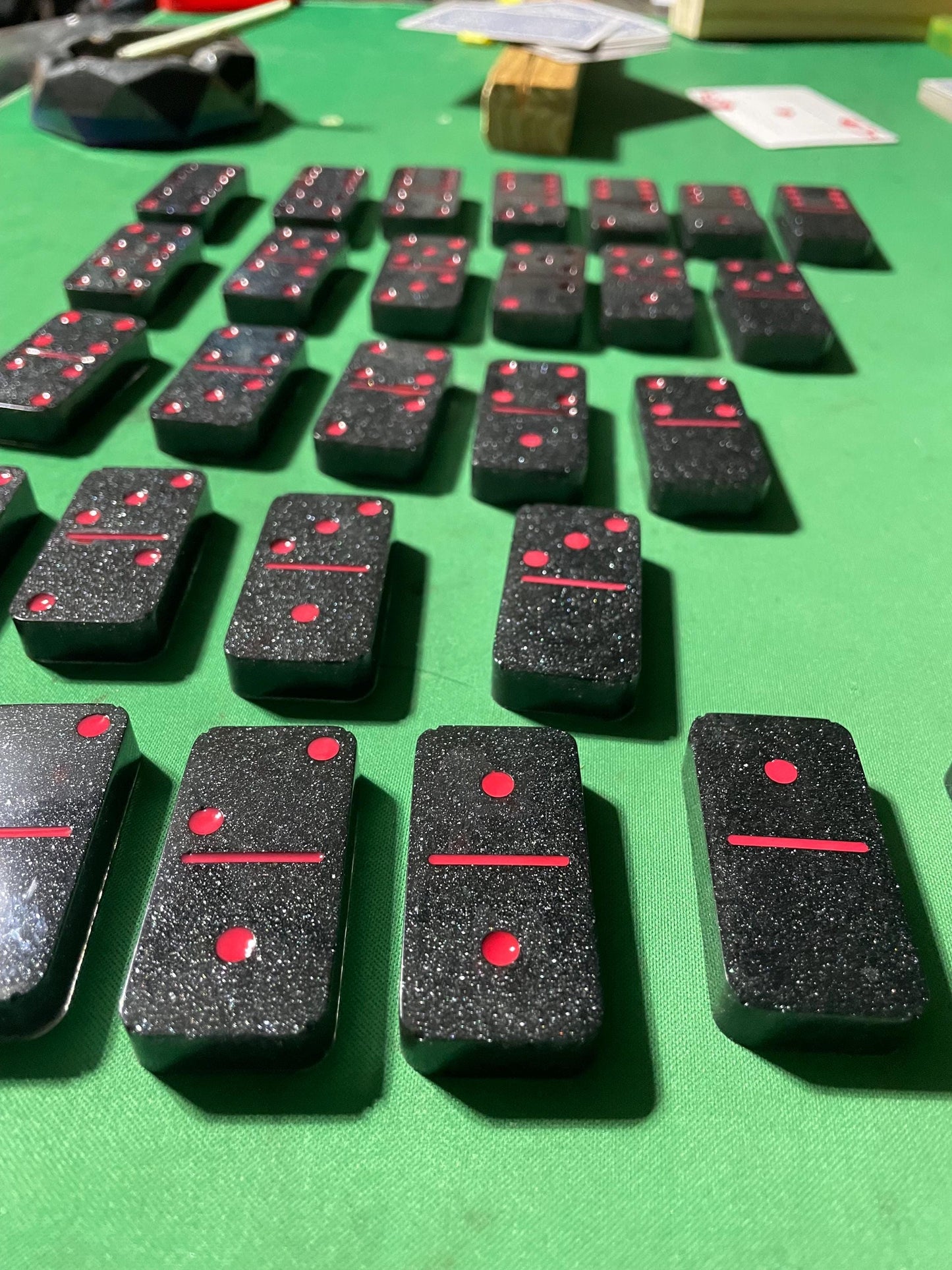 Personalized black and red dominos/ double 6,9 and 12 available
