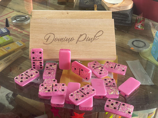 glitter pink dominos