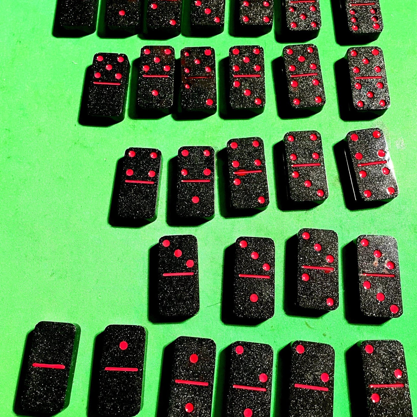 Personalized black and red dominos/ double 6,9 and 12 available