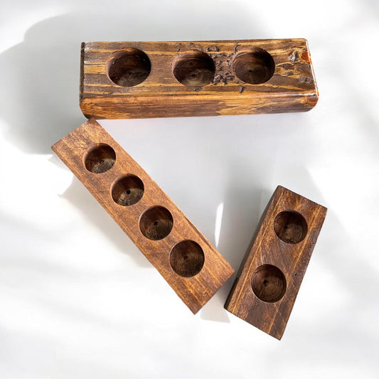 wooden candle holder