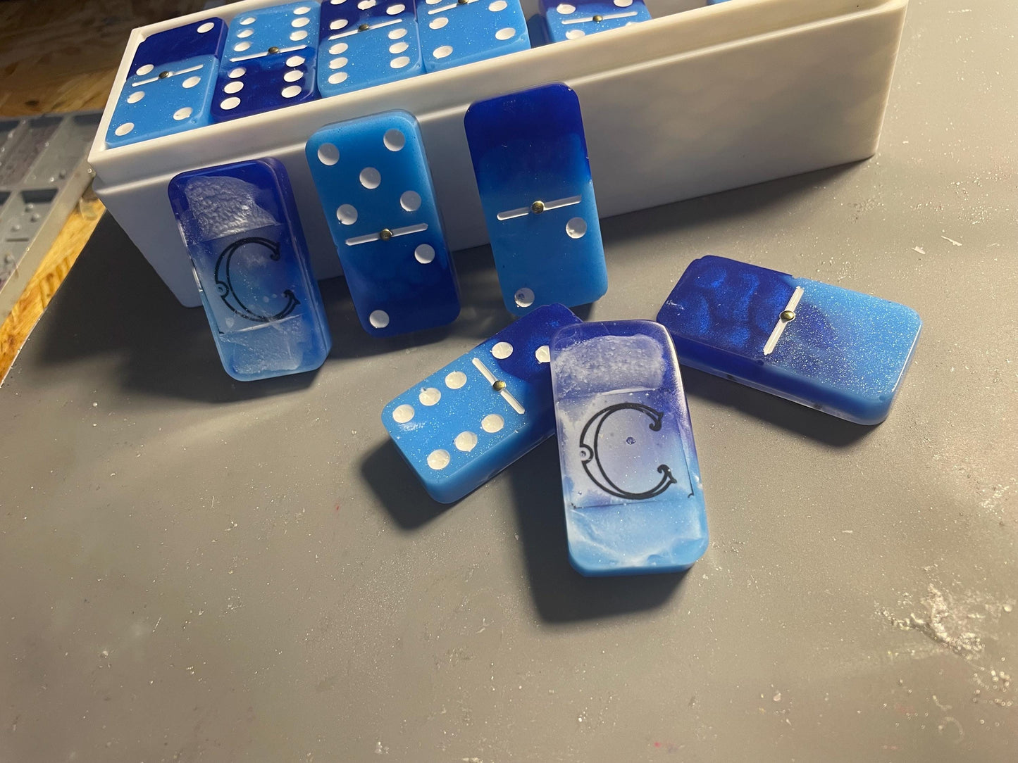 Ocean blue domino set